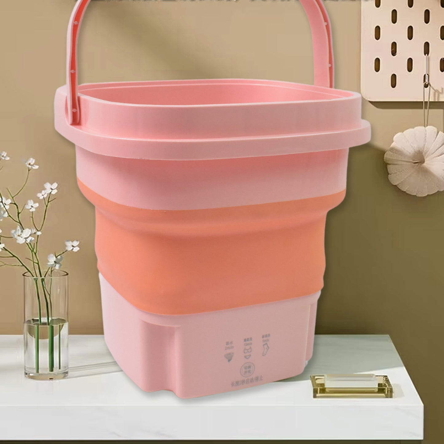 Portable Washing Machine Foldable Washer And Dryer Combo (1 Set Mix Color) - Merchanse