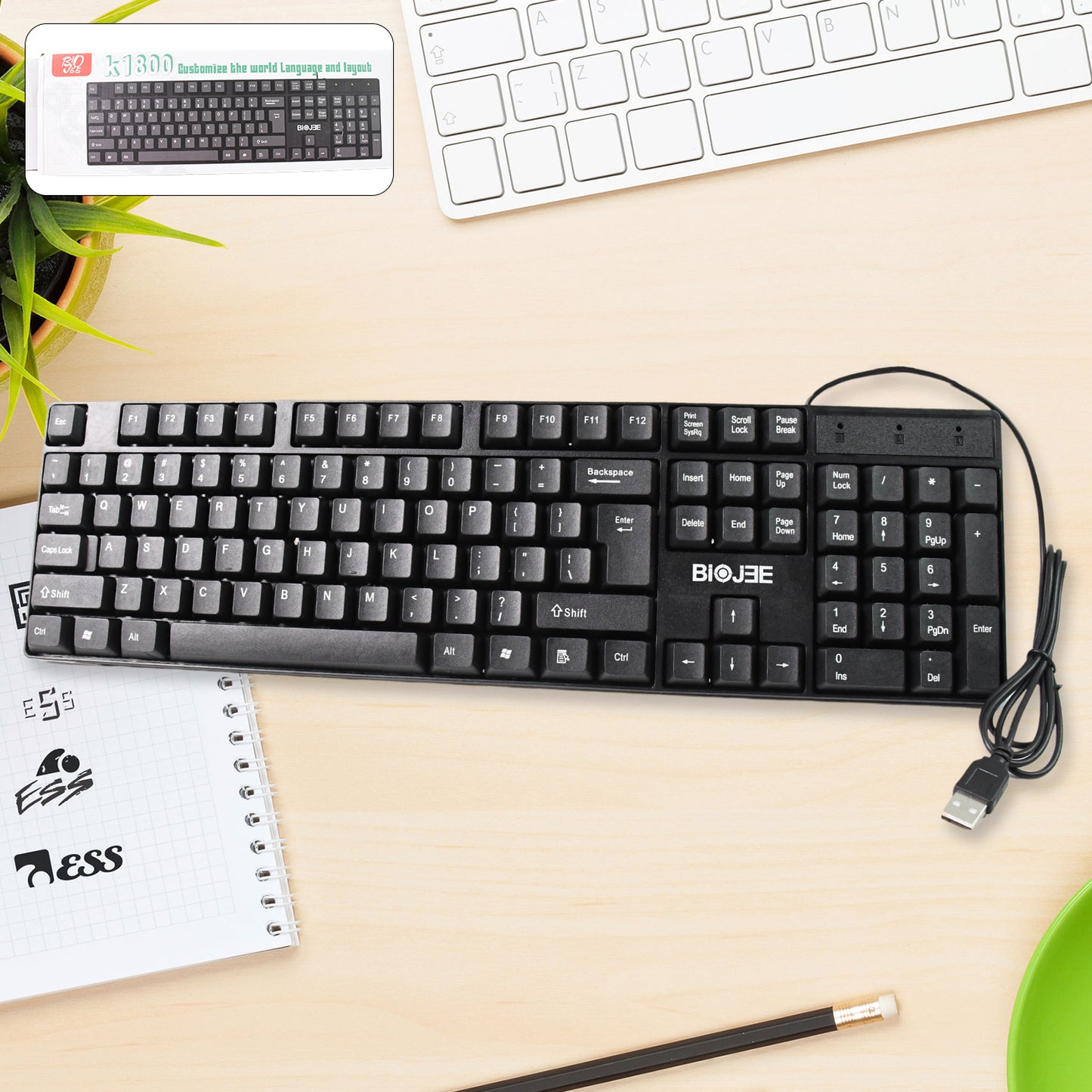 Wired Usb Keyboard 104 Keys (1 Pc) - Merchanse