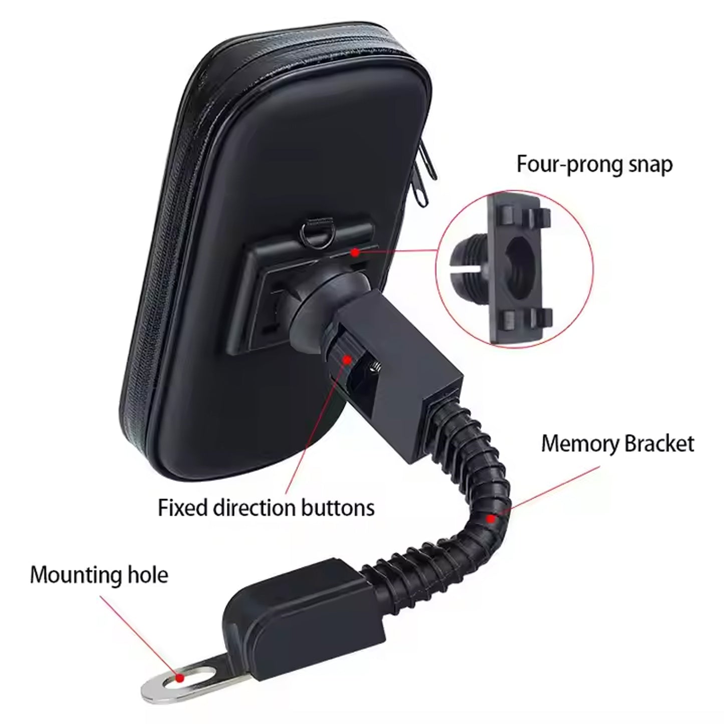 Phone Holder Case Weather Resistant Bike Mount (1 Pc) - Merchanse