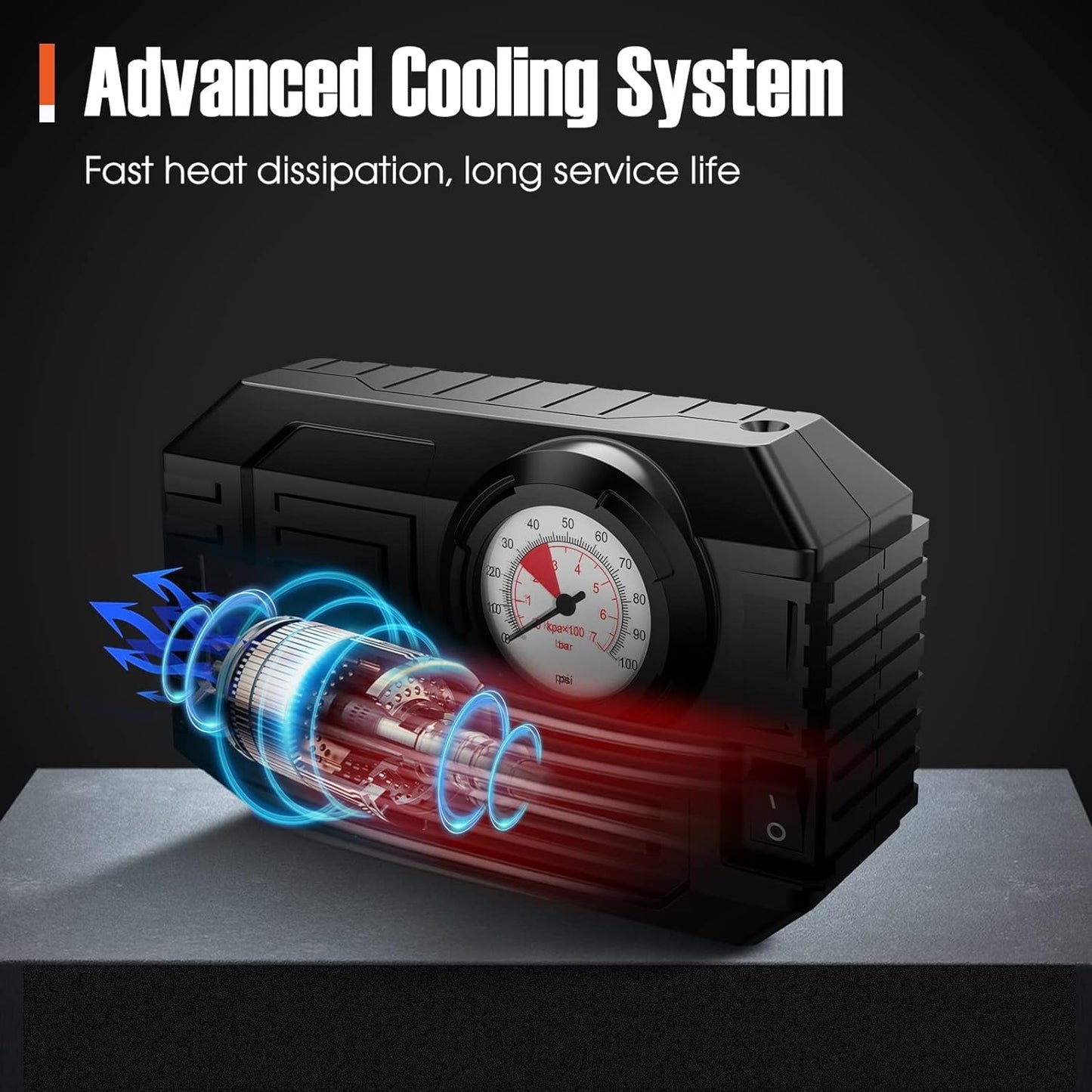 7586 Tire Inflator Portable Air Compressor 12v Small Air Pump For Car Tires Bicycle Balloons Cars Bike Bicycles And Other Inflatables With Led Light (12v) - Merchanse