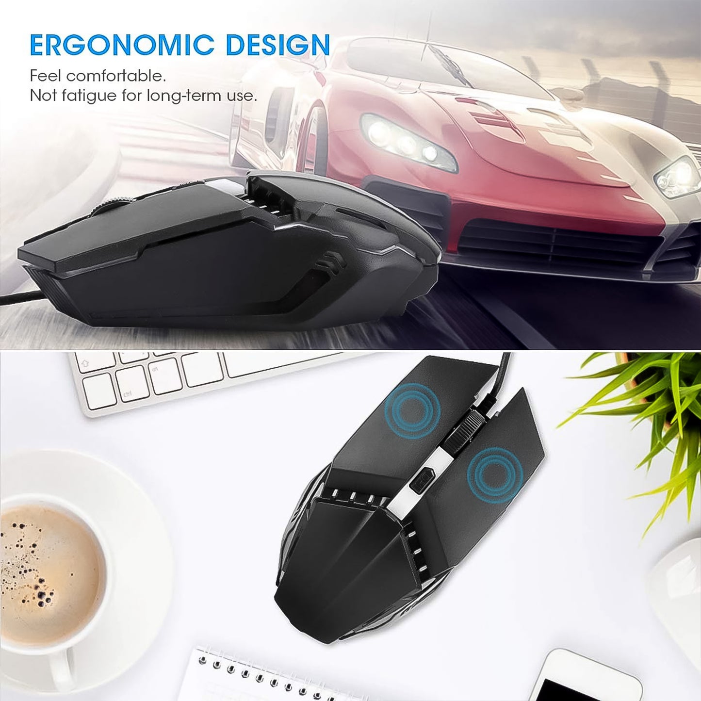 Usb Wired Mouse Ergonomic Design Gaming Mouse (1 Pc) - Merchanse