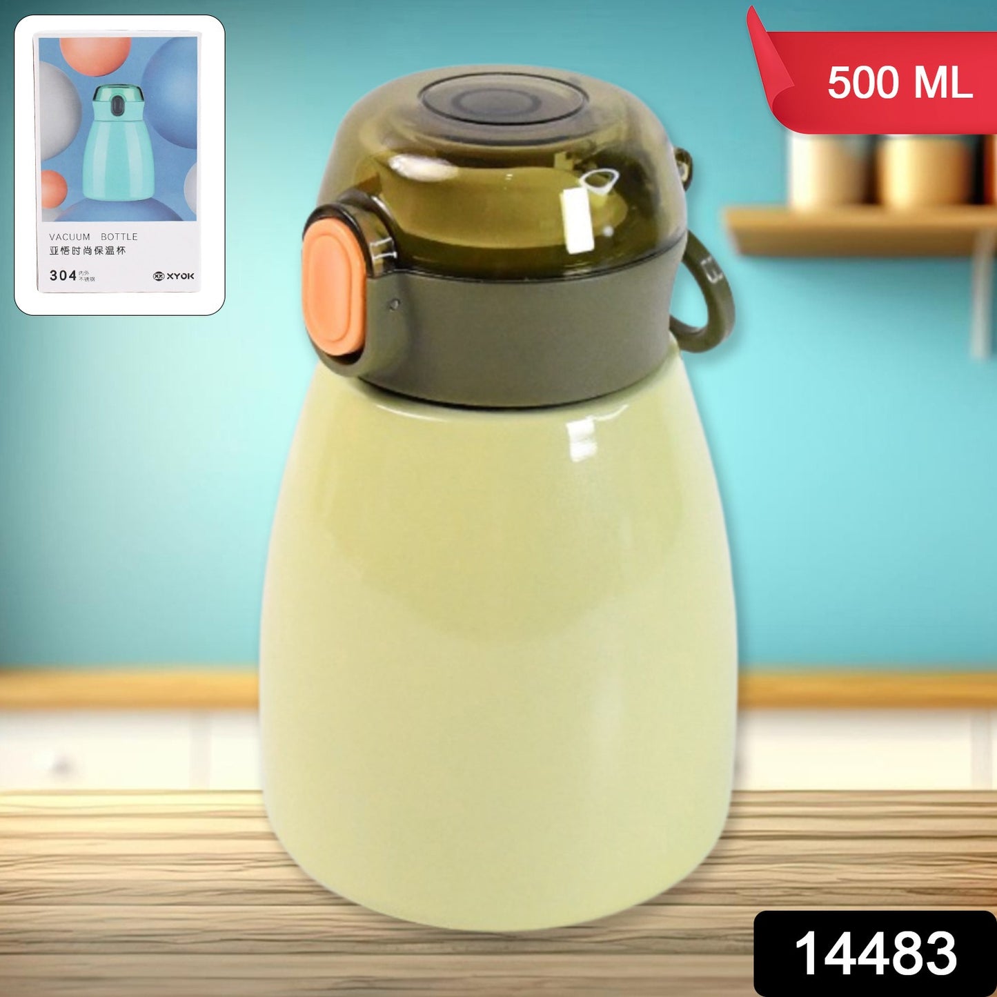 Vacuum Insulation Flask Bottle With Straw For Sports Adult Children (Approx 480ml) - Merchanse