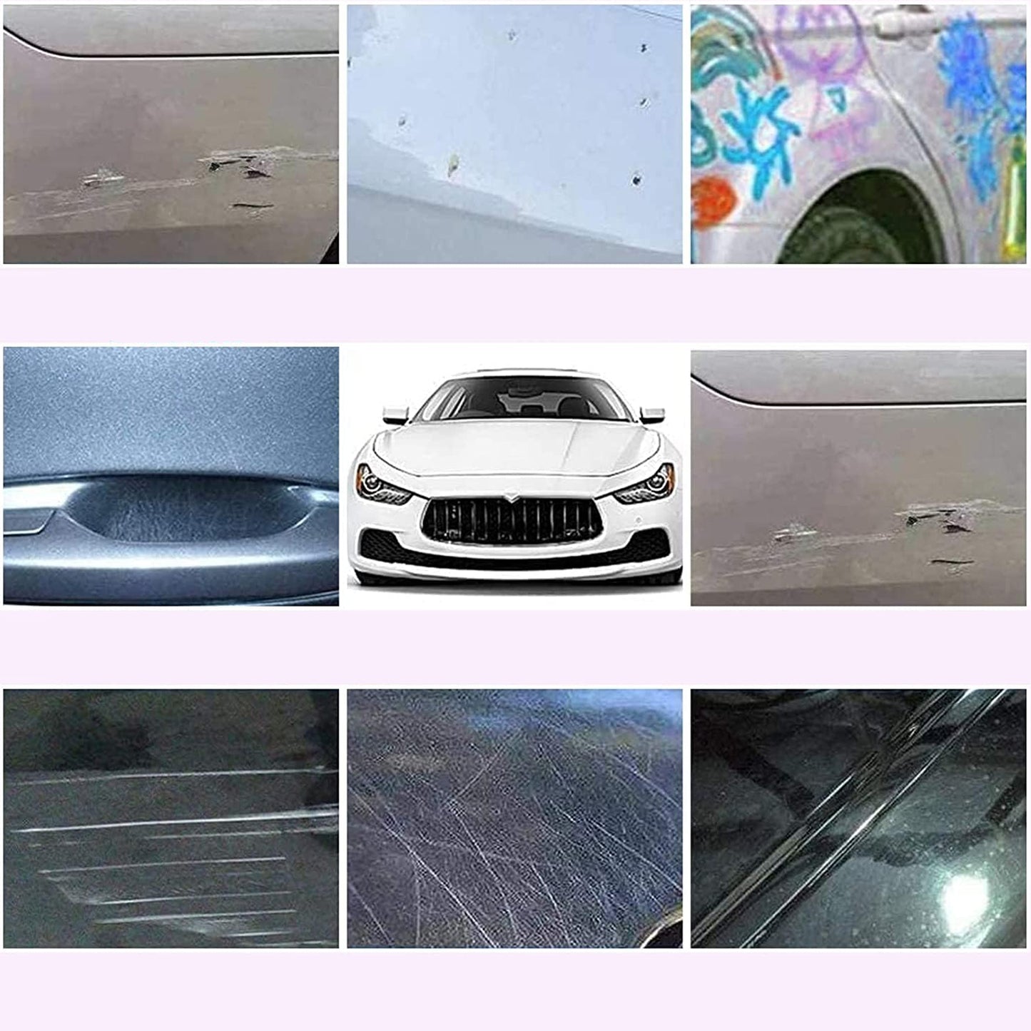 8527 Nano Magic Car Scratch Remover Cloth Multipurpose Scratch Repair Cloth Cloth For Car Paint Scratch Repair Easy To Repair Slight Scratches On The Surface Polishing Repeatable Use For All Kinds Of Car (45 Ml Repair Solution 2 Gloves 2 Nano Cloth) - Merchanse