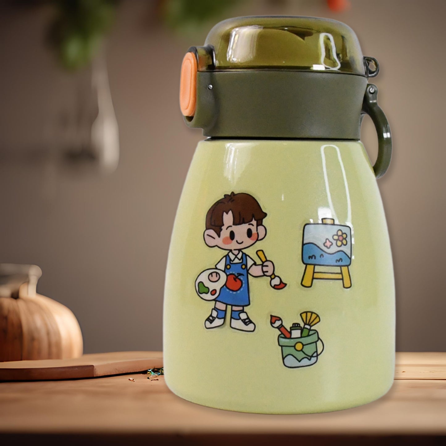 Vacuum Insulation Flask Bottle With Straw For Sports Adult Children (Approx 480ml) - Merchanse