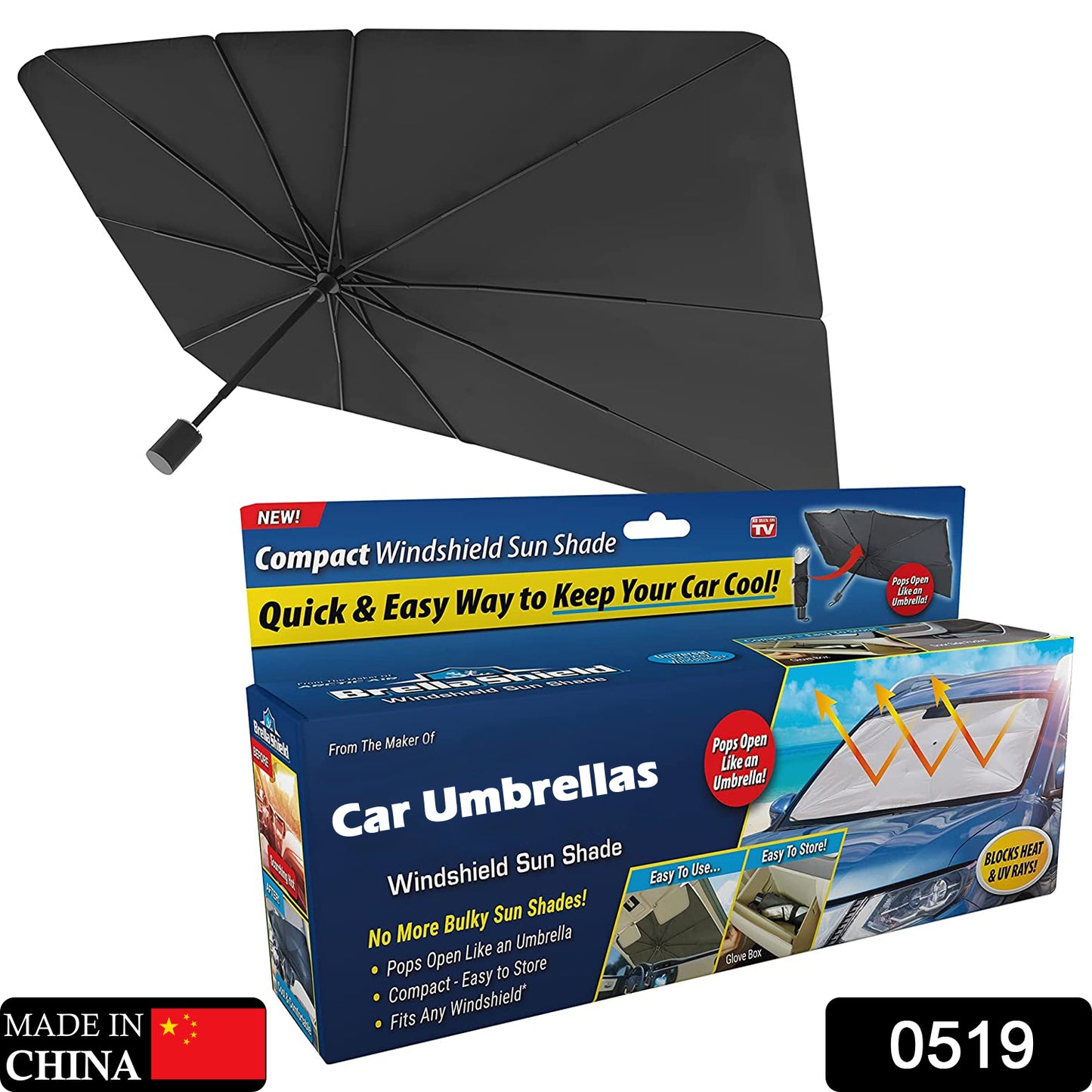 0519 Windshield Umbrella Sun Shade Cover Visor Sunshades Reviews Automotive Front Sunshade Fits Foldable Windshield Brella Various Heat Insulation Shield For Car - Merchanse