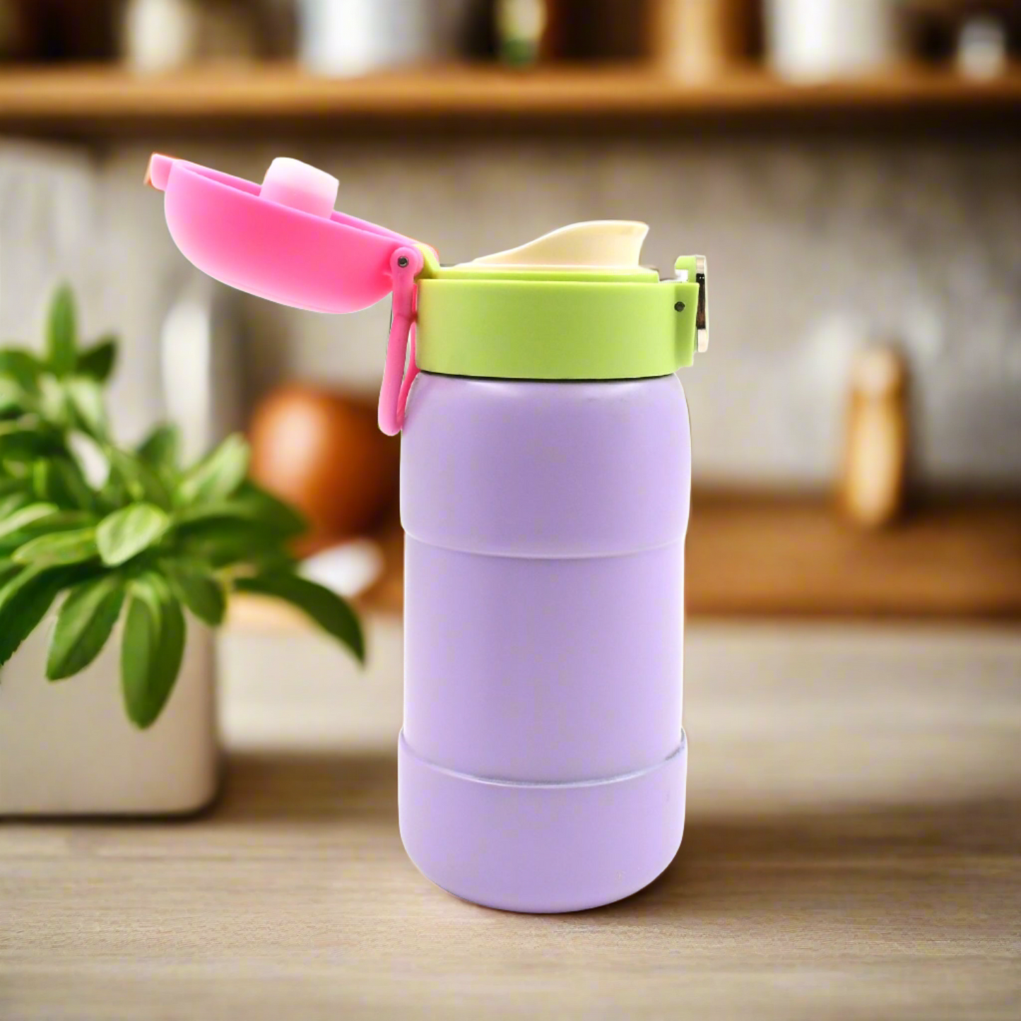 Duckstainless Steel Water Bottle For Kids Adults Steel Flask Metal Thermos Spill Proof Cap Closure Bpa Free For School Home Office Drinkware (1 Pc Mix Design) - Merchanse