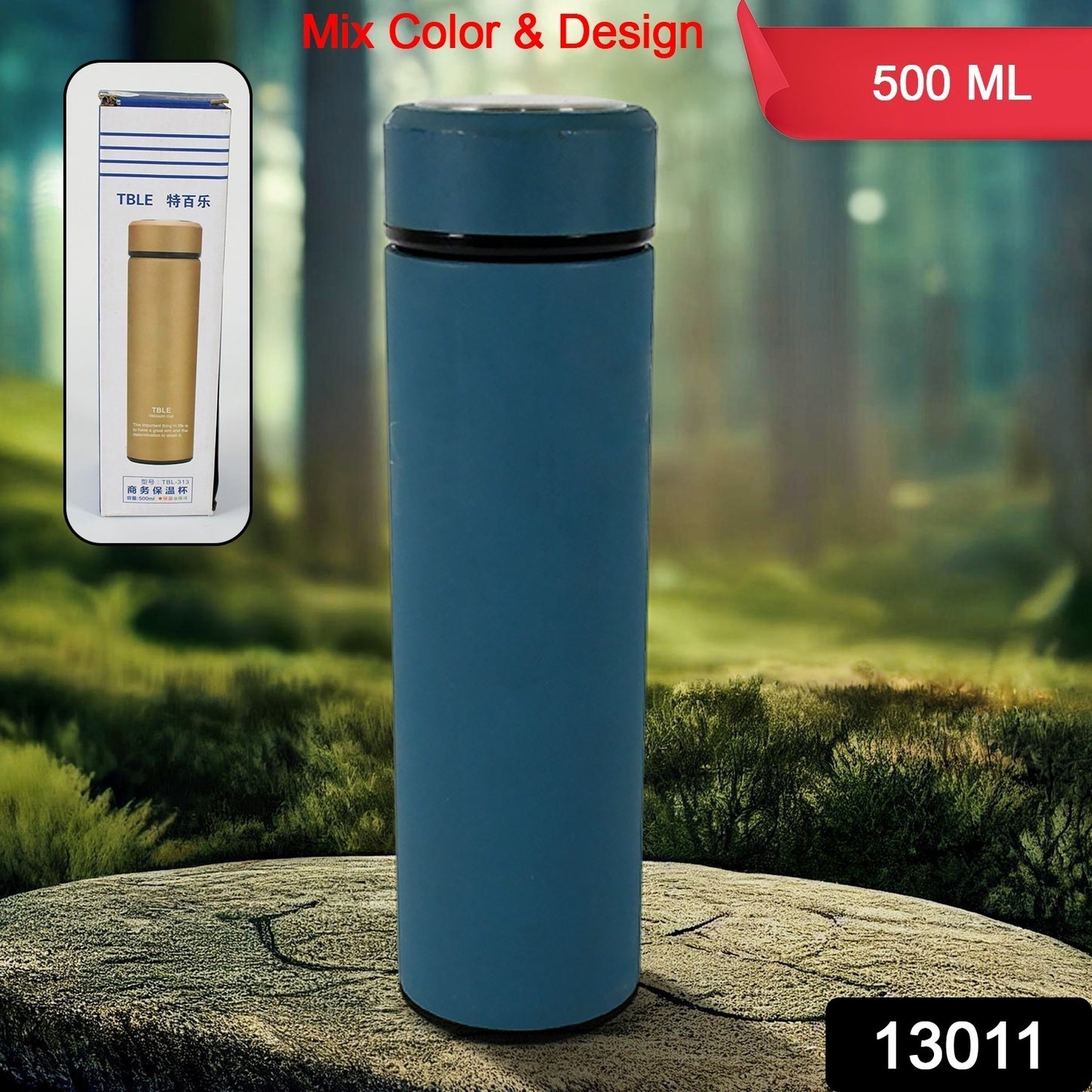 13011unbreakable Stainless Steel Leak Proof Fridge Water Bottle Cold Hot Steel Bottle Leak Proof Office Bottle Gym Home Kitchen Hiking Trekking Travel Bottle (500 Ml) - Merchanse