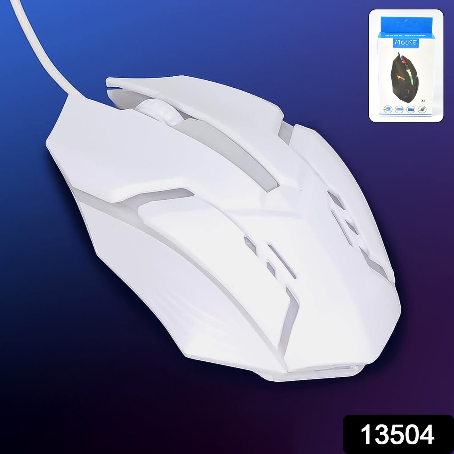Usb Wired Mouse Gaming Mouse Colorful Lighting Luminous (1 Pc Wihte) - Merchanse