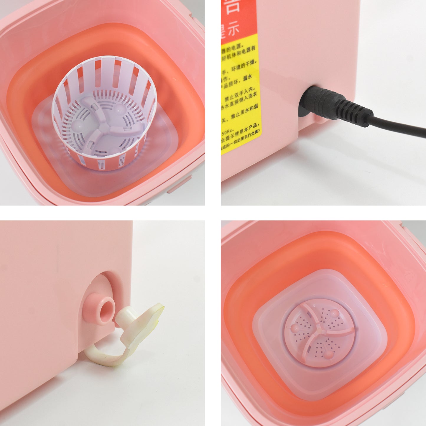 Portable Washing Machine Foldable Washer And Dryer Combo (1 Set Mix Color) - Merchanse