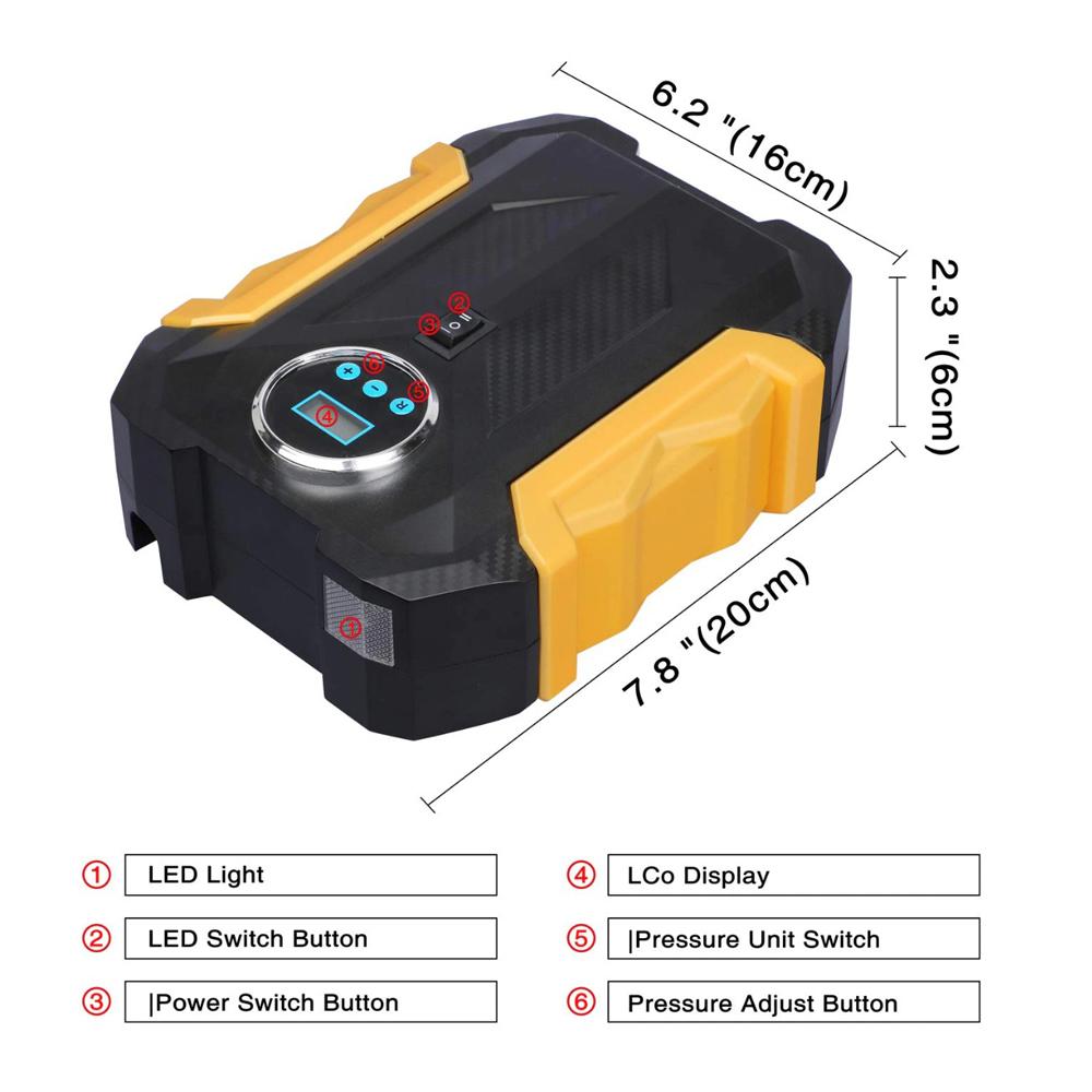 1618 Portable Electric Car Air Compressor Pump For Car And Bike Tyre - Merchanse