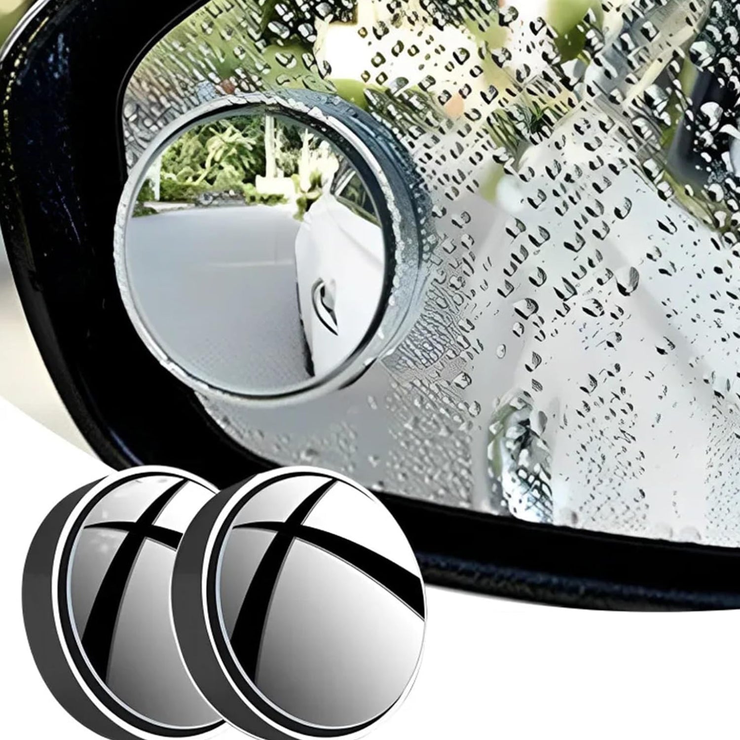 360degree Blind Spot Round Wide Angle Adjustable Convex Rear View Mirror - Pack Of 2 - Merchanse