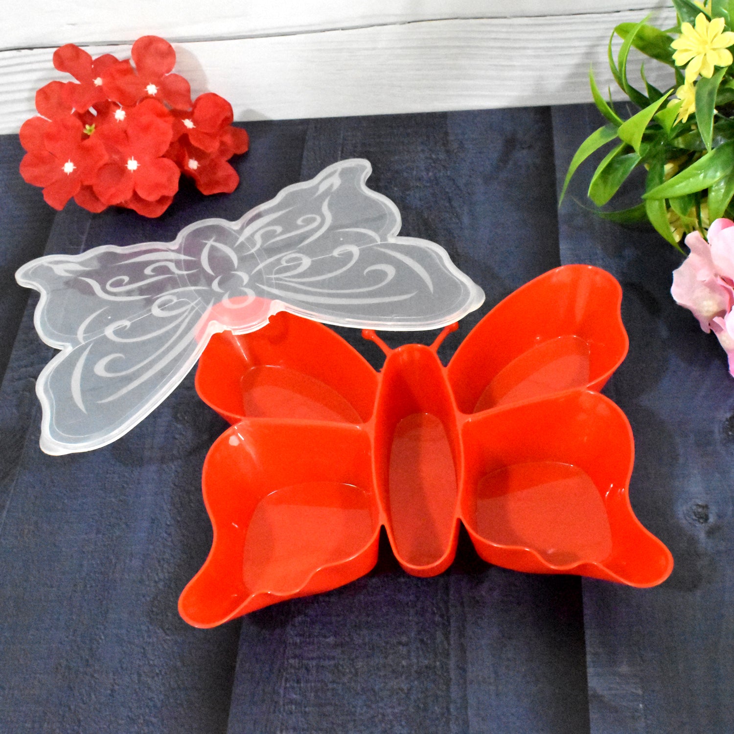 5 Compartment Multipurpose Butterfly Plastic Tray (1 Pc) - Merchanse