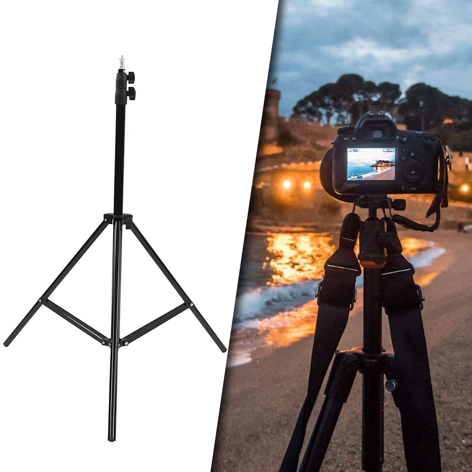 0329 Professional Tripod With Multipurpose Head For Low Level Shooting Panning For All Dslr Camera - Merchanse