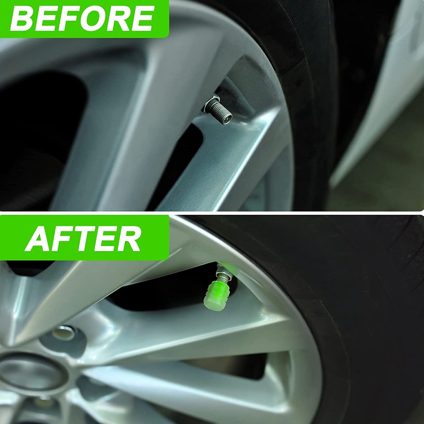 0547 Tyre Valve Caps Luminous Glow Car Tire Air Stem Valve Cap Covers ( 4 Pcs ) - Merchanse