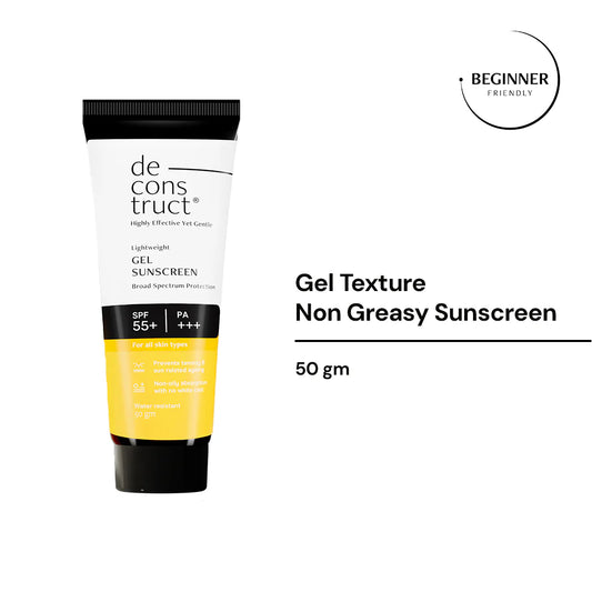 Deconstruct 50g - Gel Sunscreen For Oily Skin - SPF 55+ And PA+++ | Water Resistant Sunscreen - Merchanse