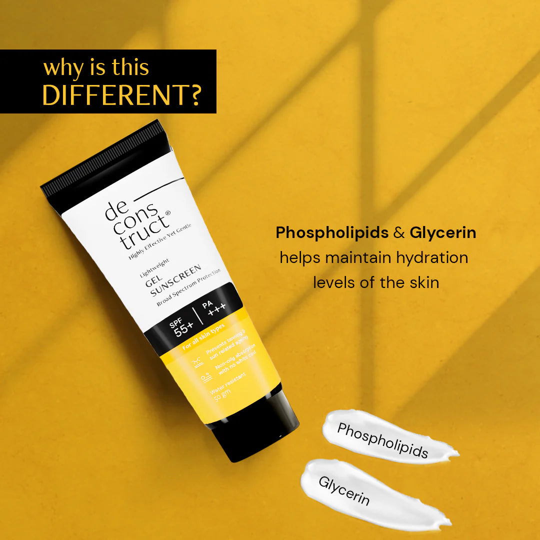 Deconstruct 50g - Gel Sunscreen For Oily Skin - SPF 55+ And PA+++ | Water Resistant Sunscreen - Merchanse