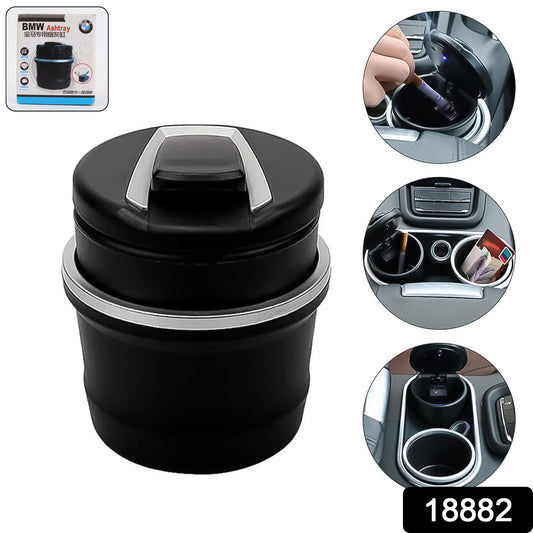 Portable Car Ashtray With Lid And Blue Led Light (1 Pc With Color Box) - Merchanse