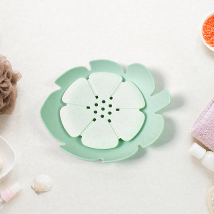Plastic Flowers Soap Dish Bathroom Accessories Set Shower Gift (1 Pc) - Merchanse