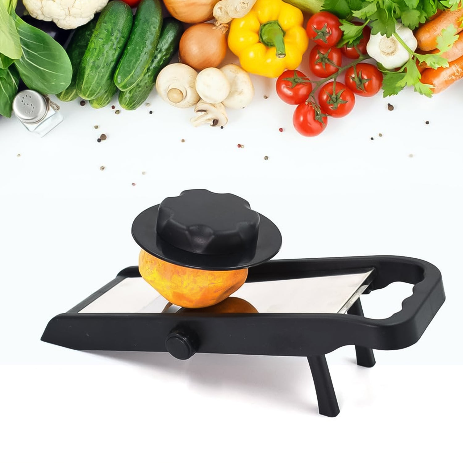 Adjustable Slicer Stainless Steel And Plastic Premium Multipurpose Potato Onion Slicer And Grater (1 Pc) - Merchanse