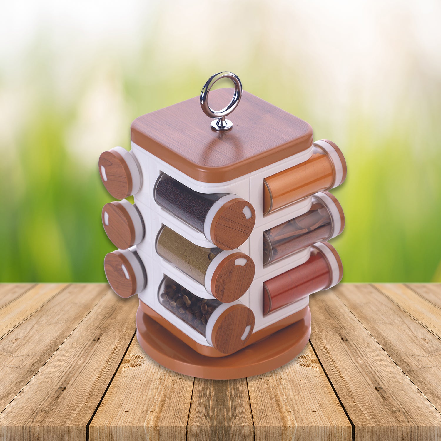 8118 Ganesh 12-jar Revolving Spice Rack Masala Box - Merchanse