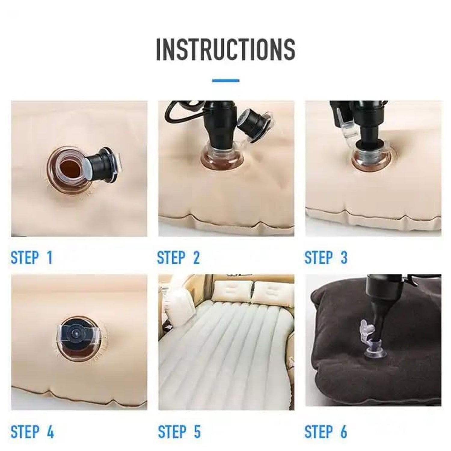 Portable Car Backseat Inflatable Air Mattress Bed (1 Pc) - Merchanse