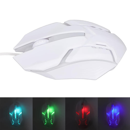 Usb Wired Mouse Gaming Mouse Colorful Lighting Luminous (1 Pc Wihte) - Merchanse