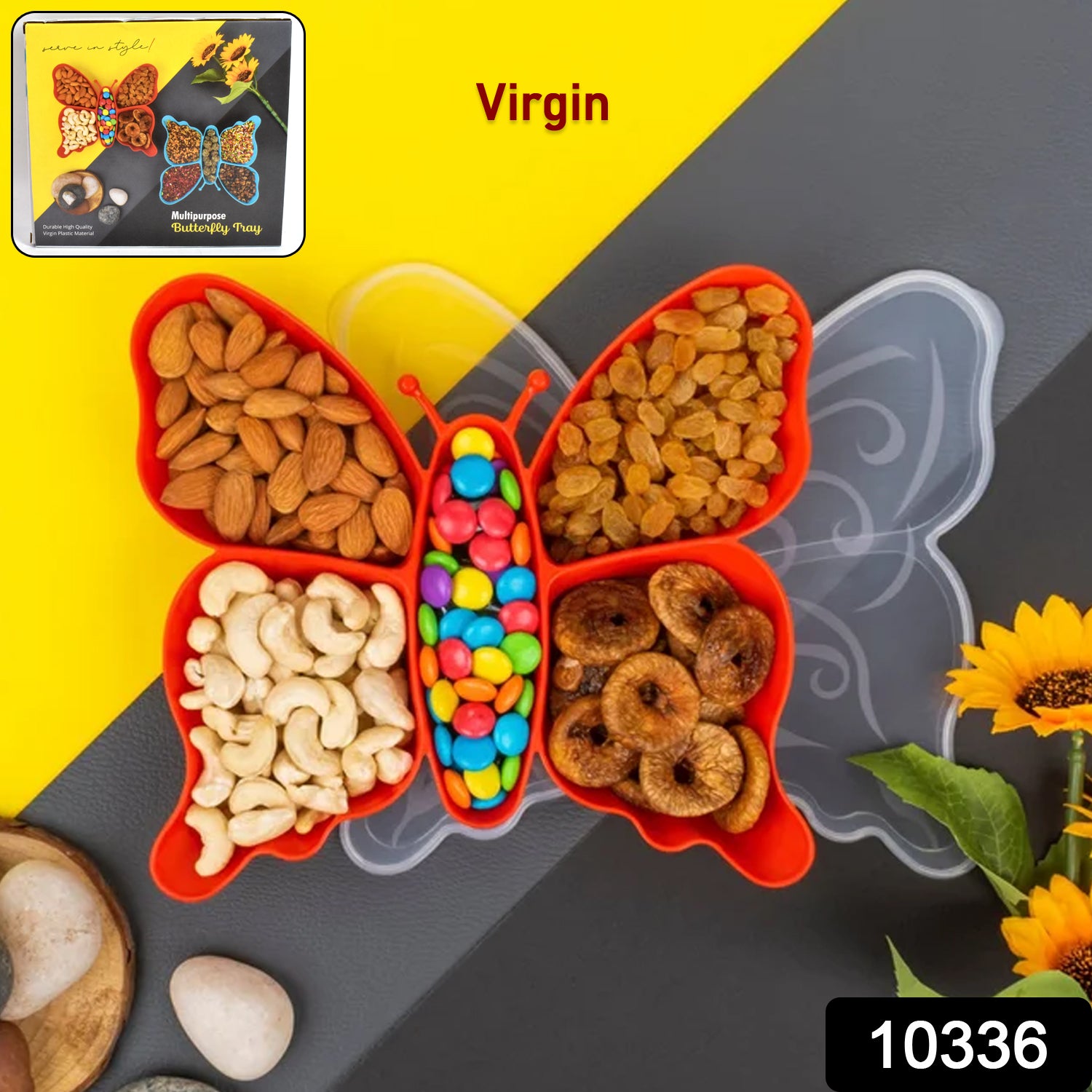 5 Compartment Multipurpose Butterfly Plastic Tray (1 Pc) - Merchanse