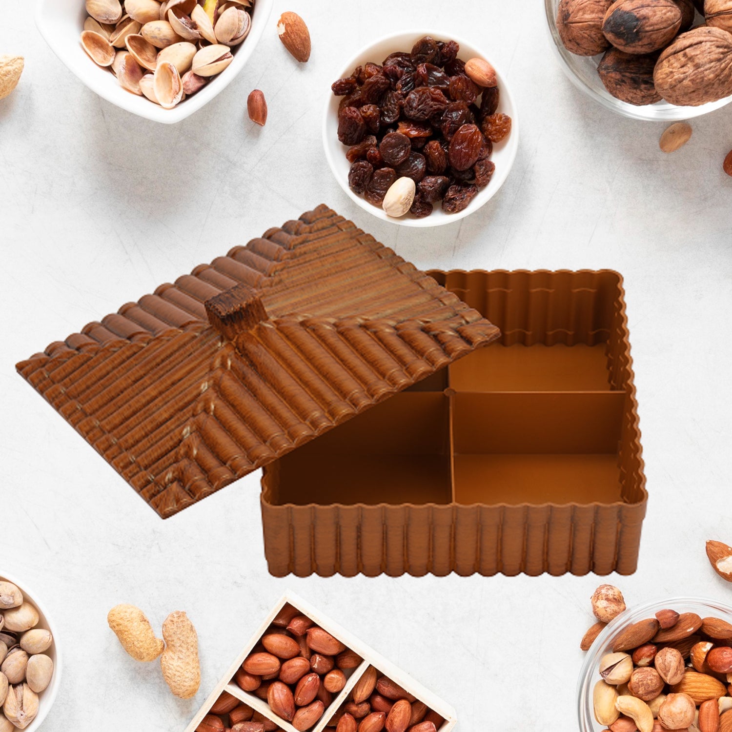 Plastic Multipurpose Dry Fruit Chocolates Mouth Box (1 Pc) - Merchanse
