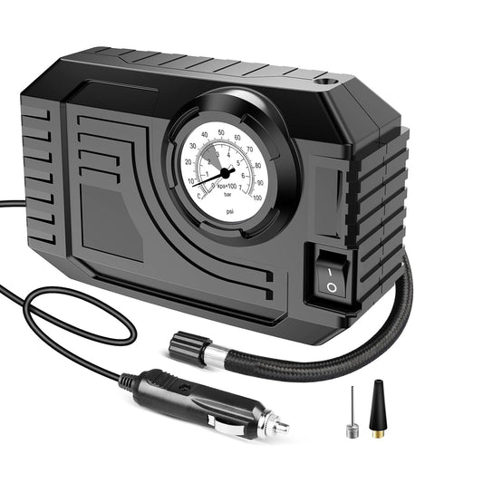 7586 Tire Inflator Portable Air Compressor 12v Small Air Pump For Car Tires Bicycle Balloons Cars Bike Bicycles And Other Inflatables With Led Light (12v) - Merchanse