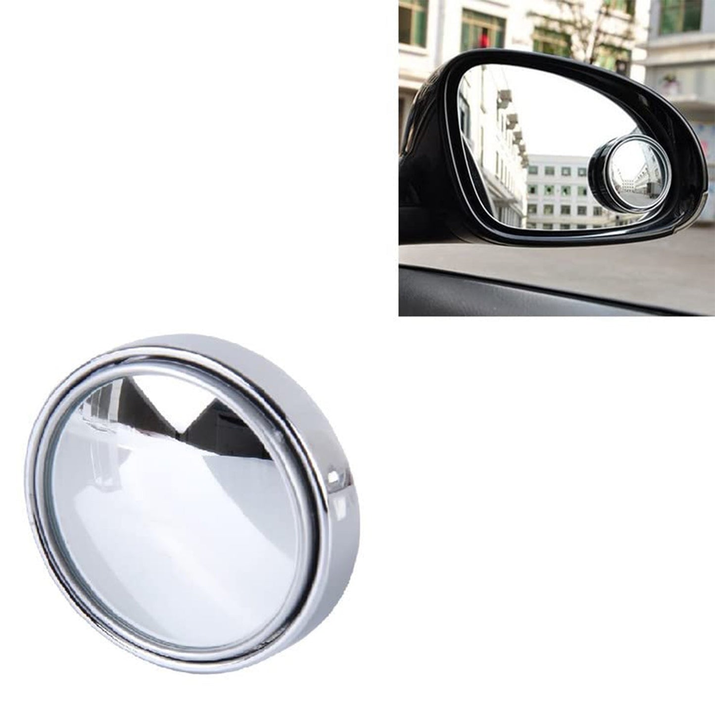 360degree Blind Spot Round Wide Angle Adjustable Convex Rear View Mirror - Pack Of 2 - Merchanse