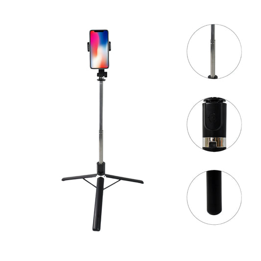 Selfie Stick With Tripod Stand (1 Pc 160 Cm Long Approx) - Merchanse