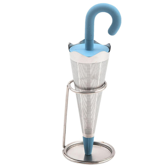 Reusable Cute Umbrella Tea Strainer With Tray Stand (1 Pc) - Merchanse