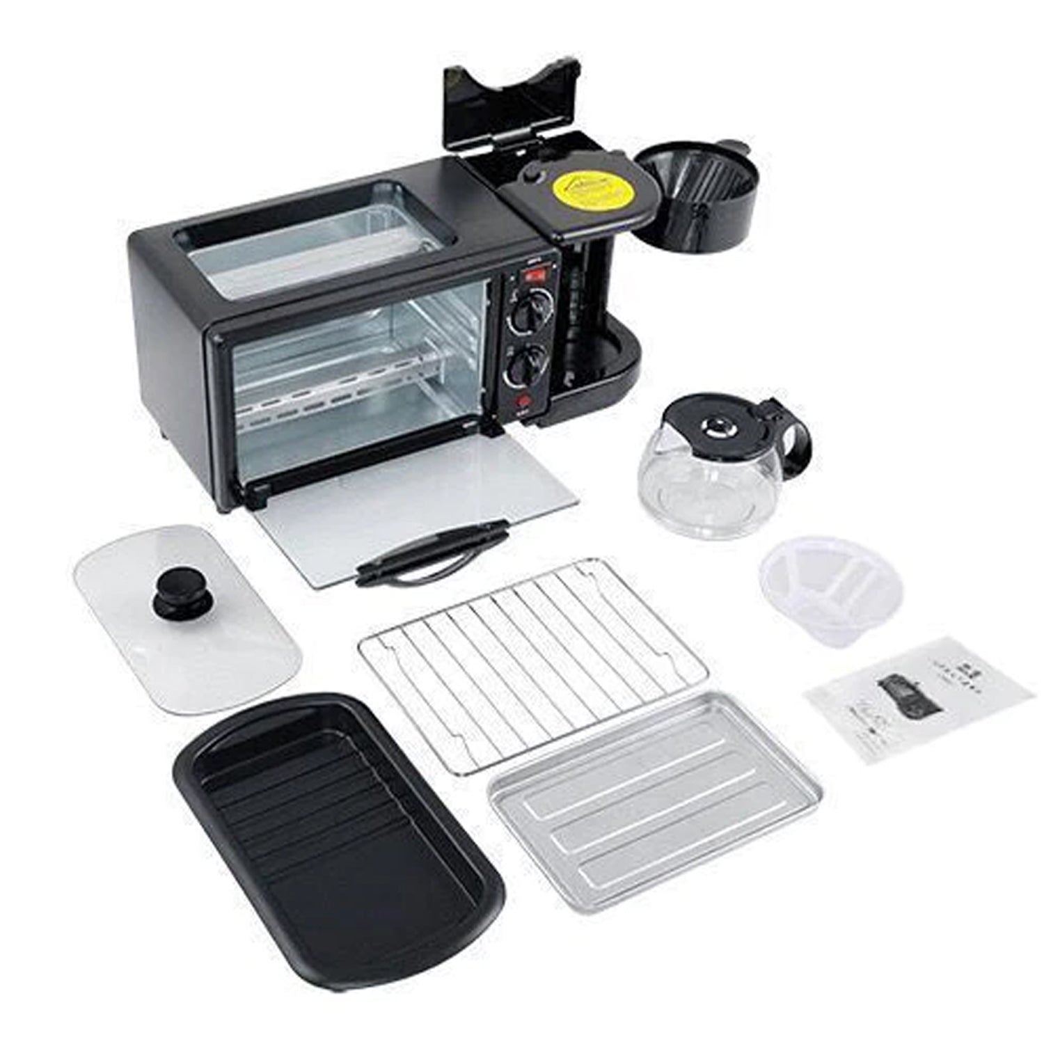 2788 3 In 1 Breakfast Maker Portable Toaster Oven Grill Pan Coffee Maker Full Breakfast Ready At One Go - Merchanse