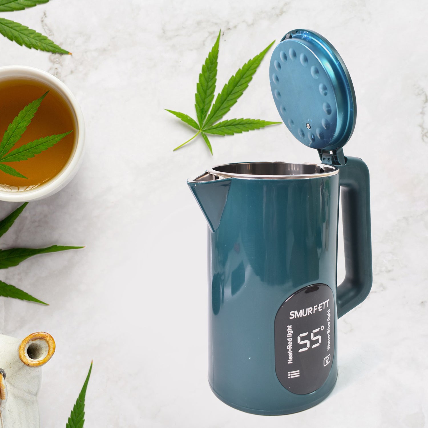 Temperature Display Electric Kettle 55 Degrees Constant Temperature Electric Kettle (1500w 2.5 Ltr. 1 Pc) - Merchanse