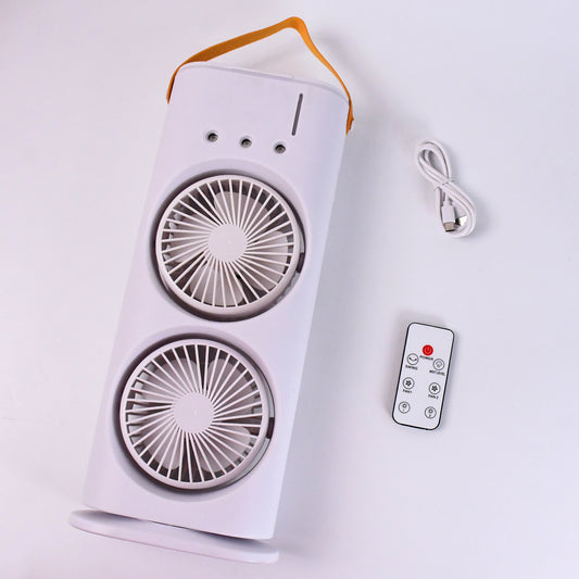 Electric Fan Desktop Double-head Powerful Air Cooler (1 Pc With Remote) - Merchanse