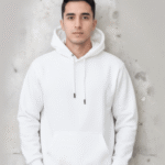 Premium Men's Solid White Cotton Fleece Hoodie - High GSM