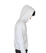 Premium Men's Solid White Cotton Fleece Hoodie - High GSM - Image 2