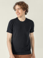 Solid plain black T-shirt 100% cotton - Image 4