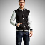 Black and white varsity jacket premium quality