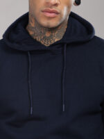Navy blue premium drop shoulder hoodie - Image 4